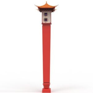 Ancient Building Design Projector Box and Pole thermostat and weatherproof outdoor