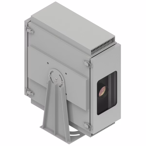 Vertical installation outdoor box for Appotronics AL-FU10K/FU905/FU805/FU715. IP65 rated, 360° mount support, lens stability bracket. Ideal for portrait projection.
