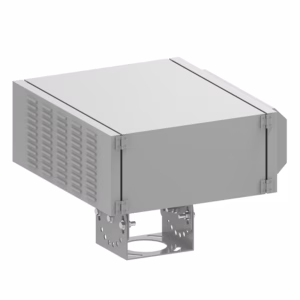 Christie GS Series outdoor projector enclosure. Waterproof, dustproof, thermal-controlled. Protects DWU880/DWU1100/DWU1400-GS.