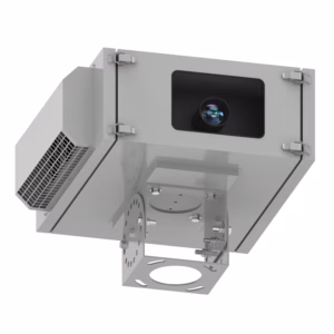 Christie GS Series outdoor projector enclosure. Waterproof, dustproof, thermal-controlled. Protects DWU880/DWU1100/DWU1400-GS.