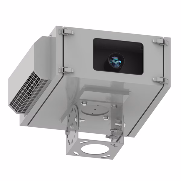 Christie GS Series outdoor projector enclosure. Waterproof, dustproof, thermal-controlled. Protects DWU880/DWU1100/DWU1400-GS.