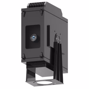 Christie GS Series portrait outdoor housing. Waterproof enclosure for vertical projection mapping. For DWU880/1100/1400-GS.