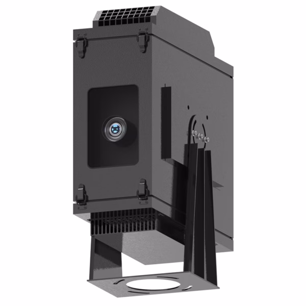Christie GS Series portrait outdoor housing. Waterproof enclosure for vertical projection mapping. For DWU880/1100/1400-GS.