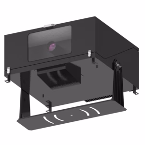 Panasonic PT-MZ20K in IP65 outdoor projector enclosure, Weatherproof housing for PT-MZ20KL 20000 lumen laser projector, IP65 rated outdoor projector box for Panasonic MZ20K series, All-weather projector enclosure with cable glands installed