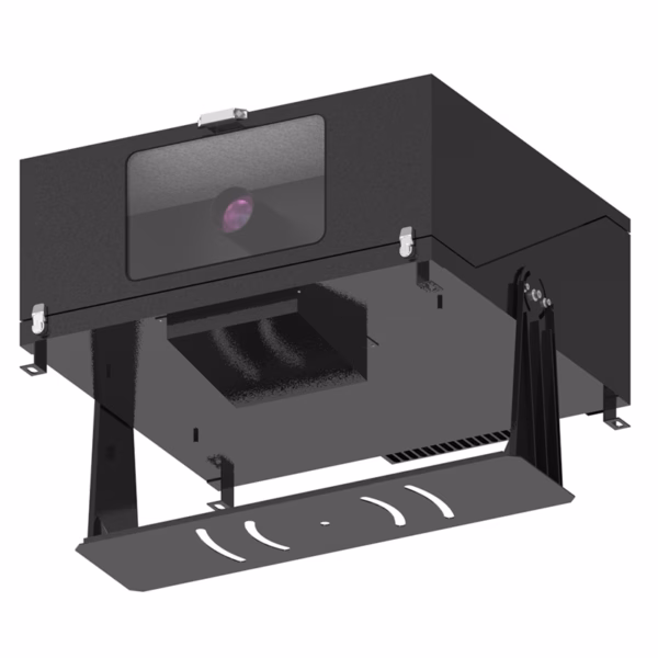Panasonic PT-MZ20K in IP65 outdoor projector enclosure, Weatherproof housing for PT-MZ20KL 20000 lumen laser projector, IP65 rated outdoor projector box for Panasonic MZ20K series, All-weather projector enclosure with cable glands installed