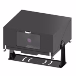 Panasonic PT-MZ20K in IP65 outdoor projector enclosure, Weatherproof housing for PT-MZ20KL 20000 lumen laser projector, IP65 rated outdoor projector box for Panasonic MZ20K series, All-weather projector enclosure with cable glands installed