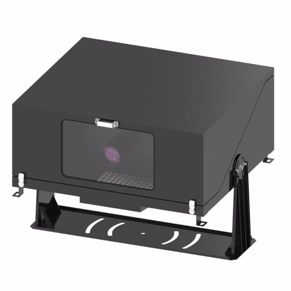 Panasonic PT-MZ20K in IP65 outdoor projector enclosure, Weatherproof housing for PT-MZ20KL 20000 lumen laser projector, IP65 rated outdoor projector box for Panasonic MZ20K series, All-weather projector enclosure with cable glands installed