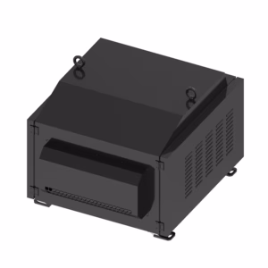 Panasonic PT-MZ20K in 30-degree upward tilt outdoor projector enclosure