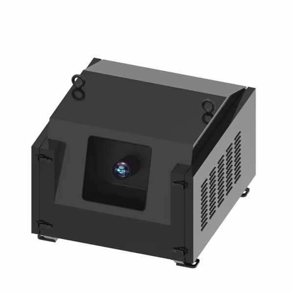 Panasonic PT-MZ20K in 30-degree upward tilt outdoor projector enclosure