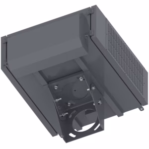 Panasonic PT-MZ20K ground-mounted pole enclosure for projection mapping, Pole-mounted outdoor projector housing for building façade projection, IP65 climate-controlled enclosure on pole for ground installation,Outdoor projector box with pole mounting for architectural mapping
