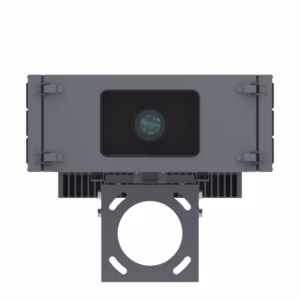 Panasonic PT-MZ20K ground-mounted pole enclosure for projection mapping, Pole-mounted outdoor projector housing for building façade projection, IP65 climate-controlled enclosure on pole for ground installation,Outdoor projector box with pole mounting for architectural mapping