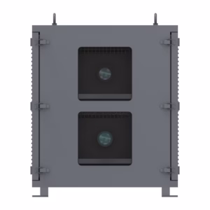 Dual-projector climate control housing for Vivitek DU9900Z & DU9800Z. IP65 waterproof, dustproof, with twin-zone cooling. Ideal for stereo 3D mapping outdoors.
